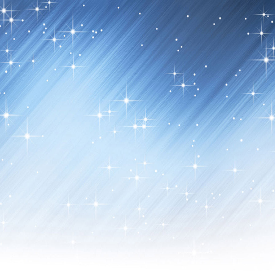 Fox Rolled Blue Glittering Stars Bokeh Vinyl Photo Backdrop - Foxbackdrop