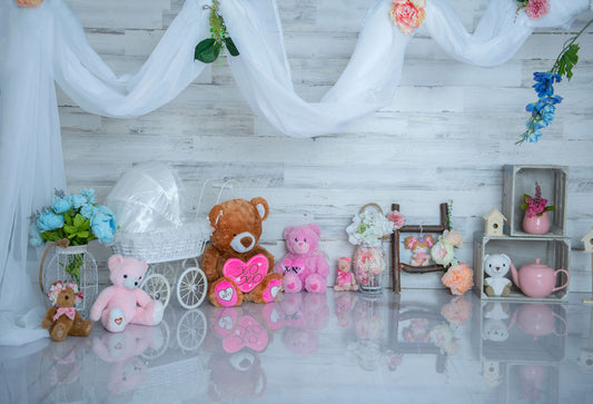 Fox Rolled Children Cake Smash Vinyl Birthday Backdrop Designd by Maria Gabriela - Foxbackdrop