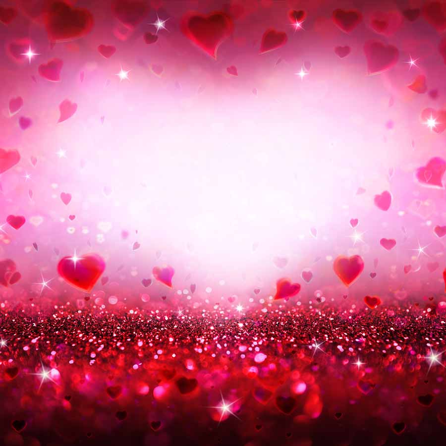 Fox Rolled Red Shiny Flowers Valentine Backdrop for Photography - Foxbackdrop