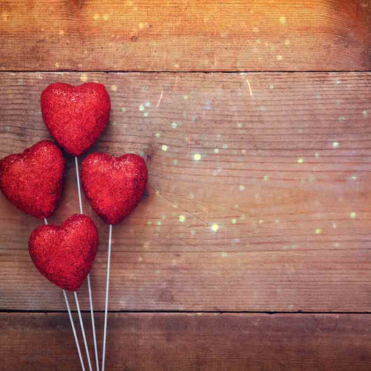 Fox Rolled Vinyl Brown Wood Valentine's Day Backdrop for Photography - Foxbackdrop