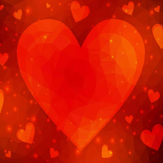 Fox Rolled Red Heart Vinyl Valentine's Backdrop - Foxbackdrop