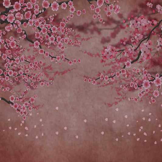 Fox Rolled Pink Flowers Valentine's Day Vinyl Backdrops - Foxbackdrop
