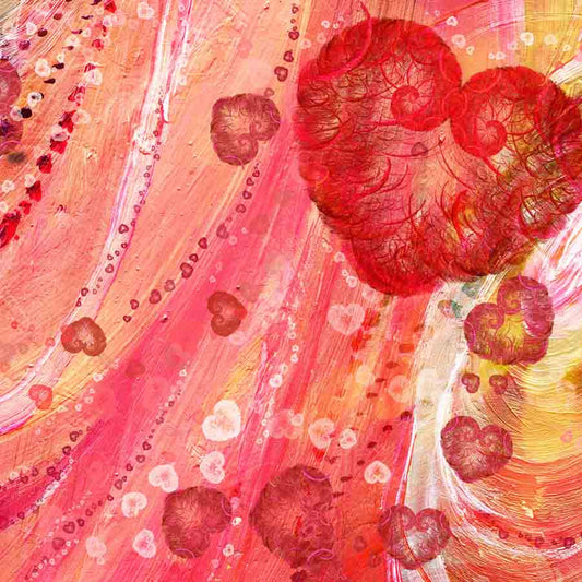 Fox Rolled Vinyl Red Heart Shape Valentine's Day Backdrop - Foxbackdrop