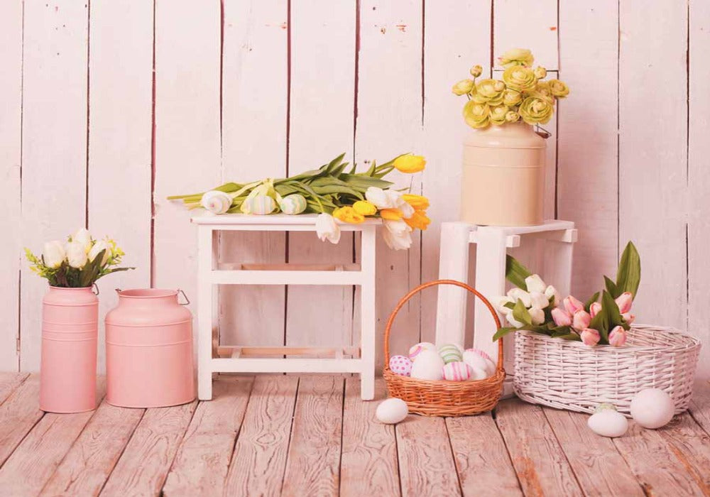 Fox Rolled Wood Easter Egg Vinyl Photography Backdrop - Foxbackdrop