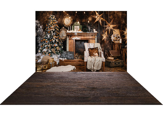 Fox Christmas+ Vinyl Dark Brown Backdrops combo set