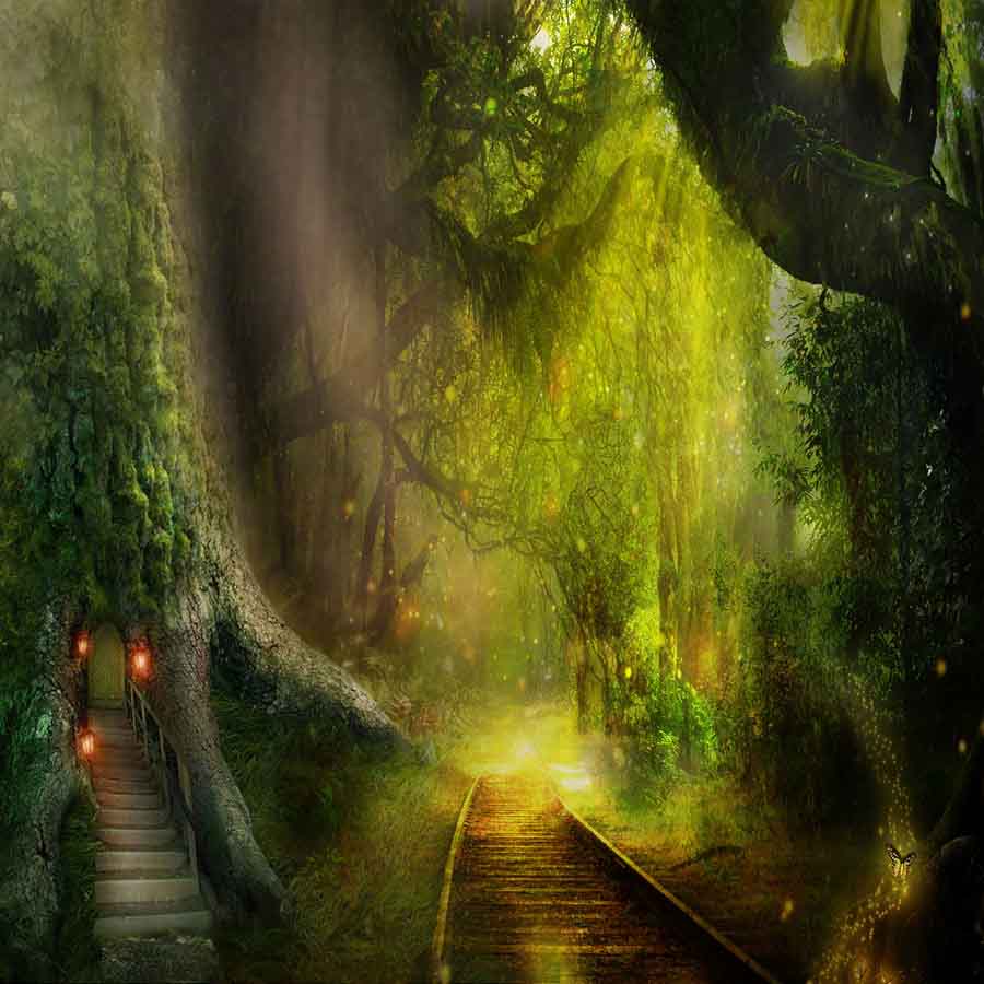 Fox Rolled Spring Forest Vinyl Photography Backdrop - Foxbackdrop