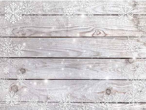 Fox Vinyl Wood Backdrop with White Snowflake Food