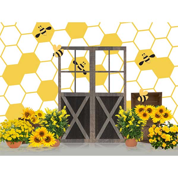 Fox Rolled Bee Vinyl Cakesmash Photography Backdrop - Foxbackdrop