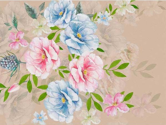 Fox Pink Blue Flowers Portrait Vinyl Photo Backdrop