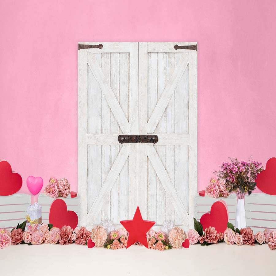 Fox Rolled Vinyl Pink Valentine's Day Vinyl Backdrop - Foxbackdrop