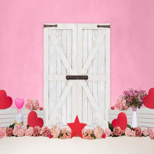 Fox Rolled Vinyl Pink Valentine's Day Vinyl Backdrop - Foxbackdrop