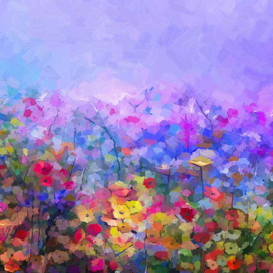 Fox Rolled Vinyl Colorful Flower Portrait Photo Backdrop - Foxbackdrop