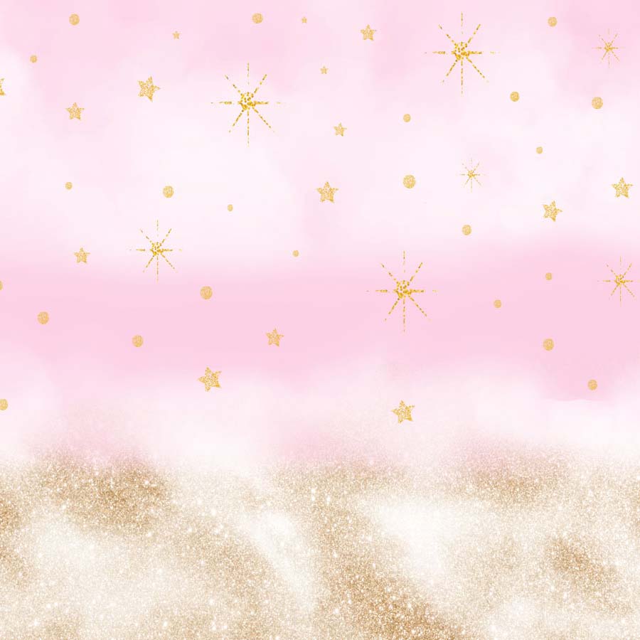 Fox Rolled Vinyl Pink With Golden Glitter Children Backdrop - Foxbackdrop