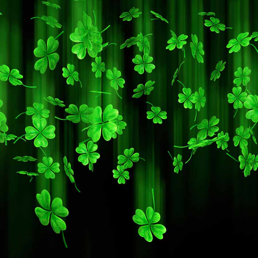 Fox Rolled Vinyl St. Patrick's Day Drop Clover Backdrop - Foxbackdrop