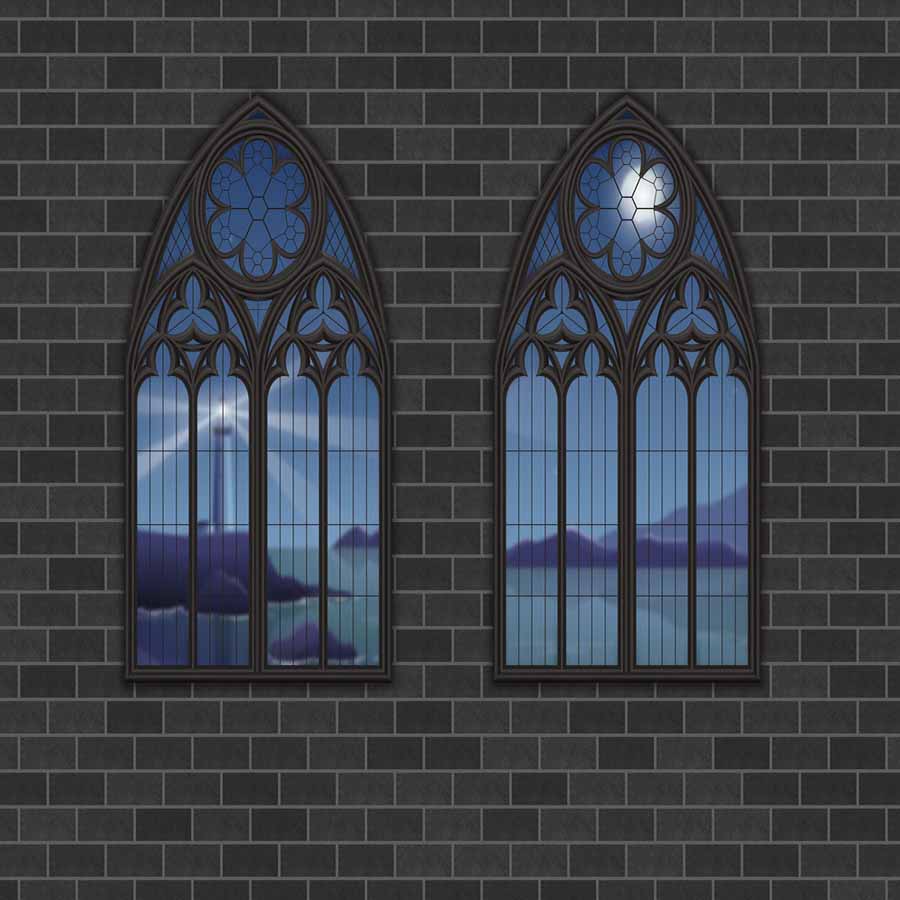 Fox Rolled Vinyl Window Brick Wall Photography Backdrop - Foxbackdrop