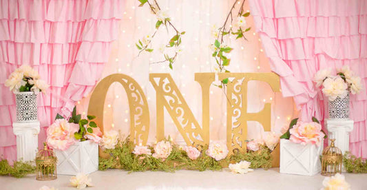 Fox Rolled Vinyl Pink Curtain Girl Birthday Backdrop Designed By Blanca Perez - Foxbackdrop