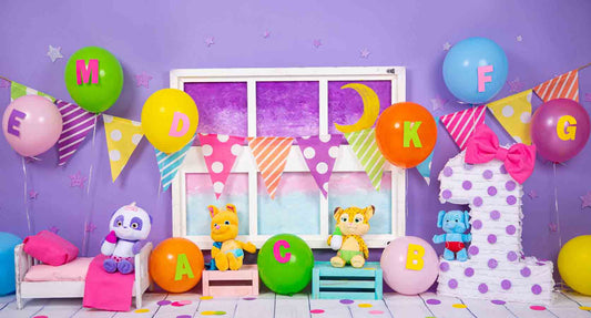 Fox Rolled Vinyl Cake Smash Children Birthday Backdrop Designed By Blanca Perez - Foxbackdrop