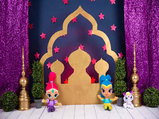 Fox Rolled Purple Shiny Girl Birthday Vinyl Backdrop Designed By Blanca Perez - Foxbackdrop