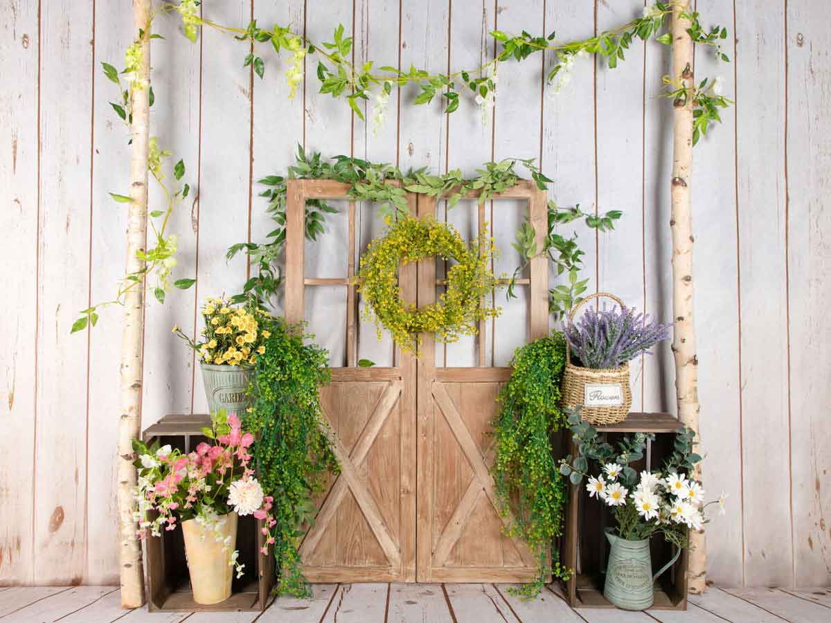 Fox Vinyl Rolled Spring Leaves Photo Backdrop Designed by Jia Chan - Foxbackdrop