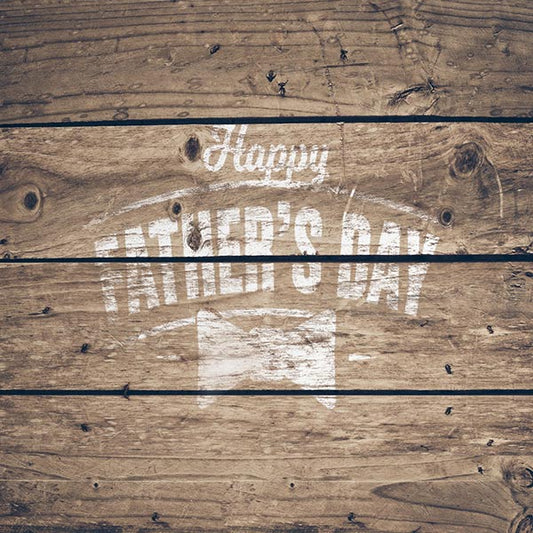 Fox Rolled Vinyl Brown Wood Happy Father's Day Backdrop - Foxbackdrop