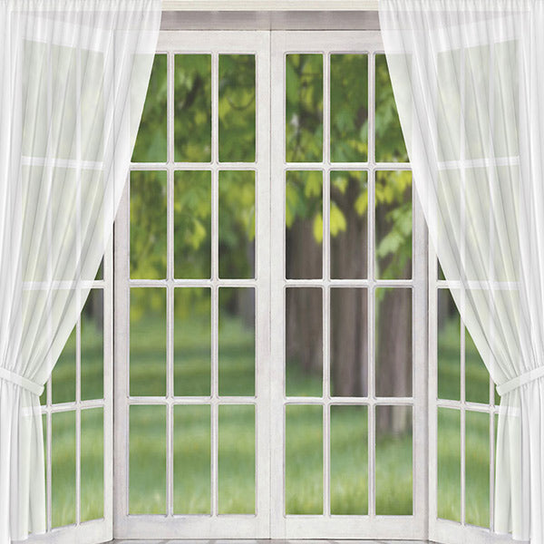 Fox Rolled Vinyl White Window Spring Photography Backdrop - Foxbackdrop