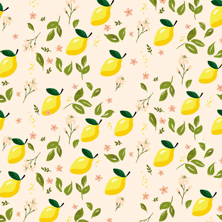 Fox Rolled Vinyl Summer Lemon Leaf Children Backdrop - Foxbackdrop