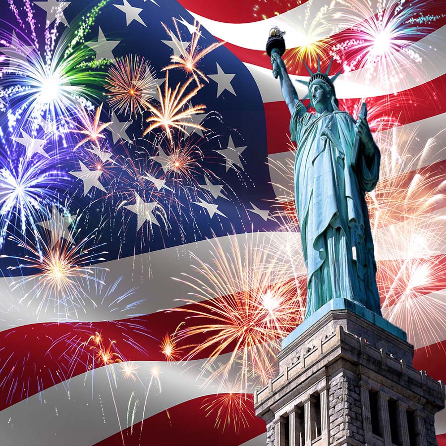 Fox American Flag 4th of July Independence Liberty Vinyl Backdrop - Foxbackdrop