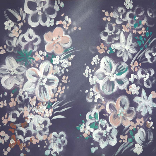 Fox Rolled Printing White Flowers Vinyl Photo Backdrop - Foxbackdrop