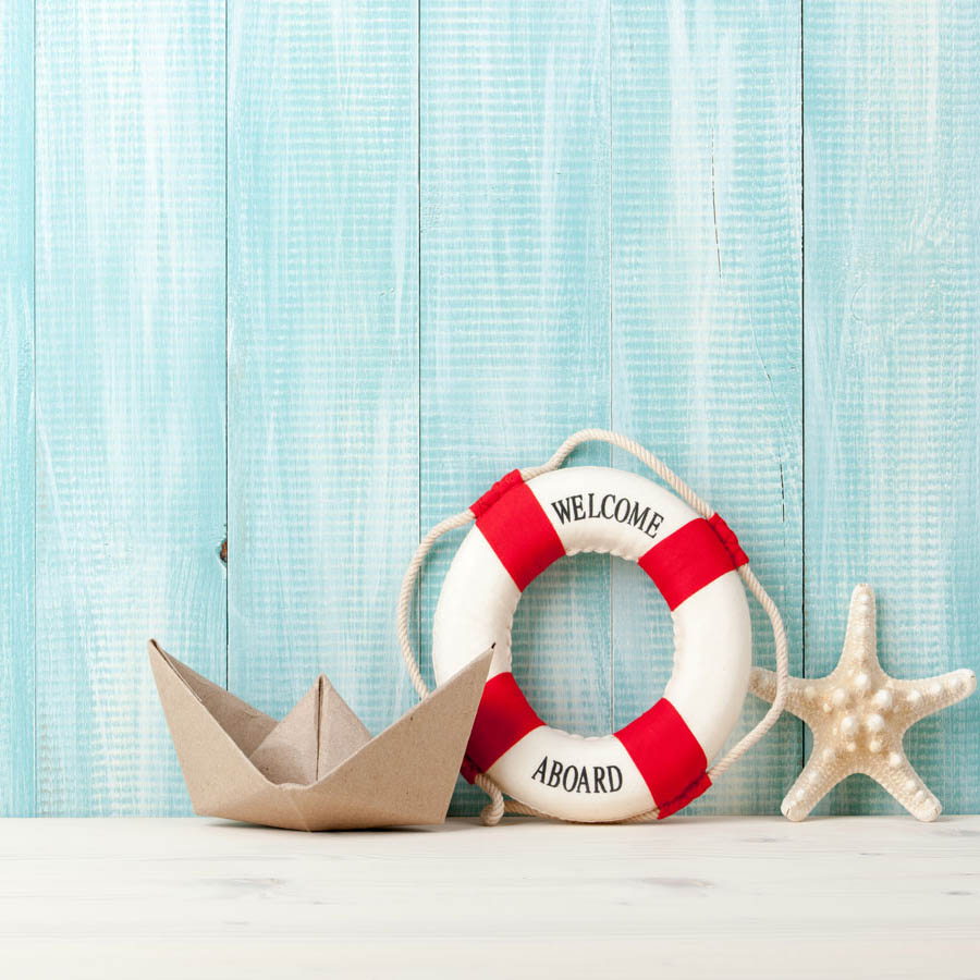 Fox Summer Swimming Ring Boat Vinyl Backdrop for Children - Foxbackdrop