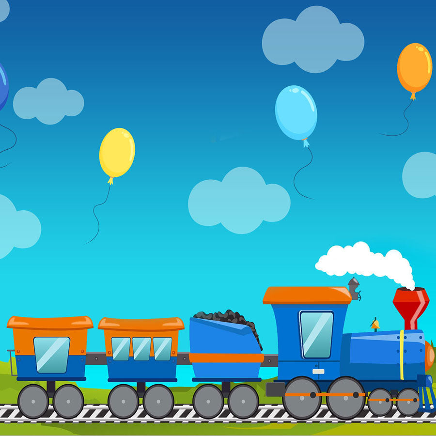 Fox Blippi Train Children Vinyl Backdrop for Photography - Foxbackdrop