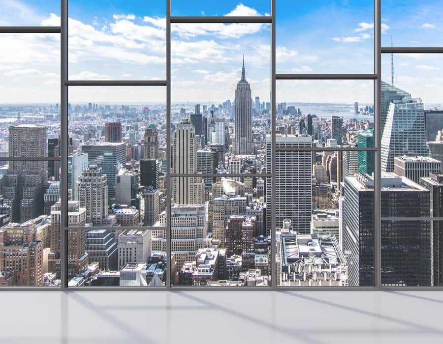 Fox Rolled Work Officeroom Clear Window Vinyl Backdrop - Foxbackdrop