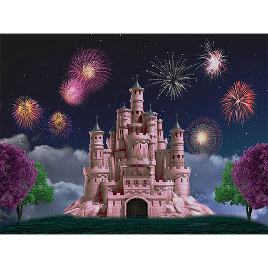Fox Castle Fireworks Fairy Tale Vinyl Children Backdrop - Foxbackdrop