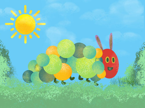 Fox Vinyl Hungry Caterpillar Backdrop for Children Photoshoot - Foxbackdrop