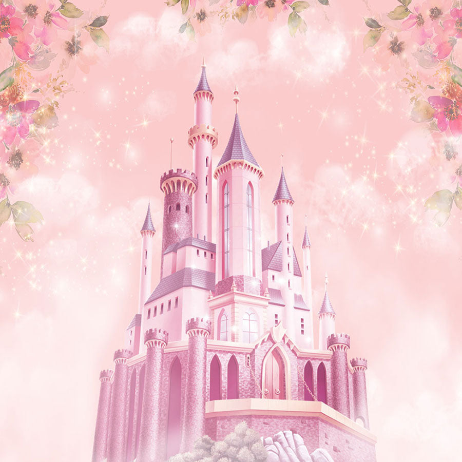Fox Pink Castle Children Vinyl Backdrop for Photography - Foxbackdrop