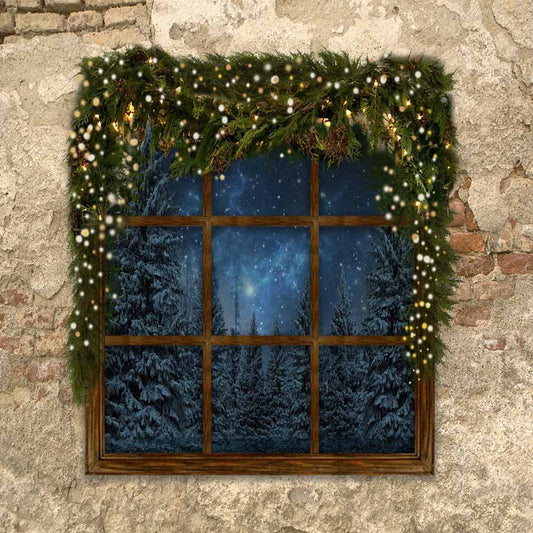 Fox Christmas Brick Vinyl Photography Backdrop - Foxbackdrop