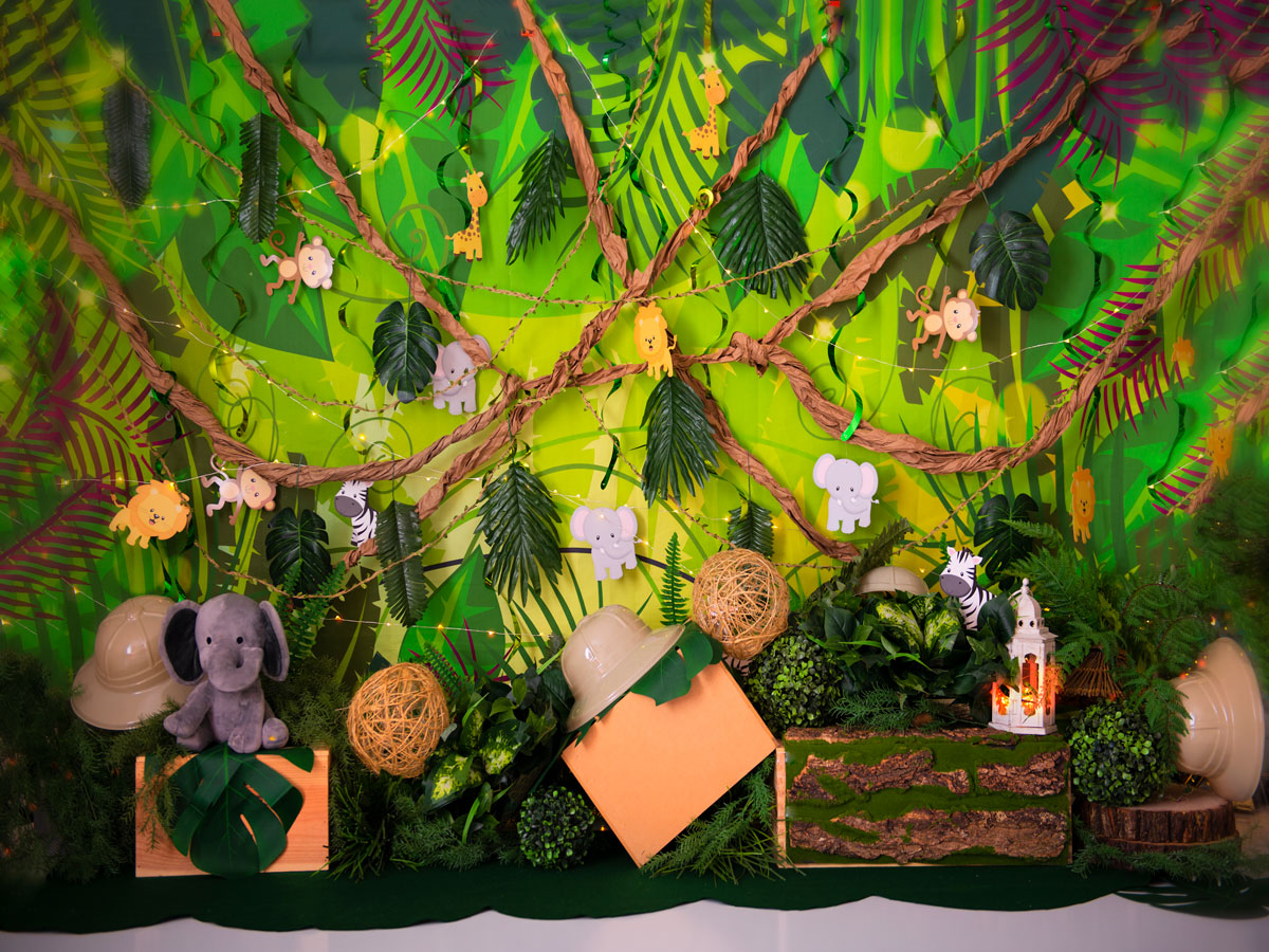 Fox Wild One Children Birthday Forest Vinyl Backdrop Designed by Maria Gabriela - Foxbackdrop