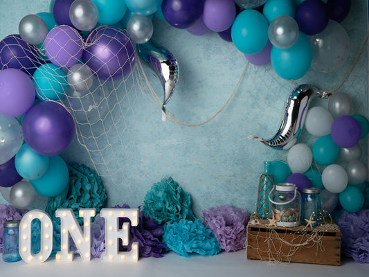 Fox Girl Birthday Children Cake Smash Vinyl Backdrop Design by Kali - Foxbackdrop