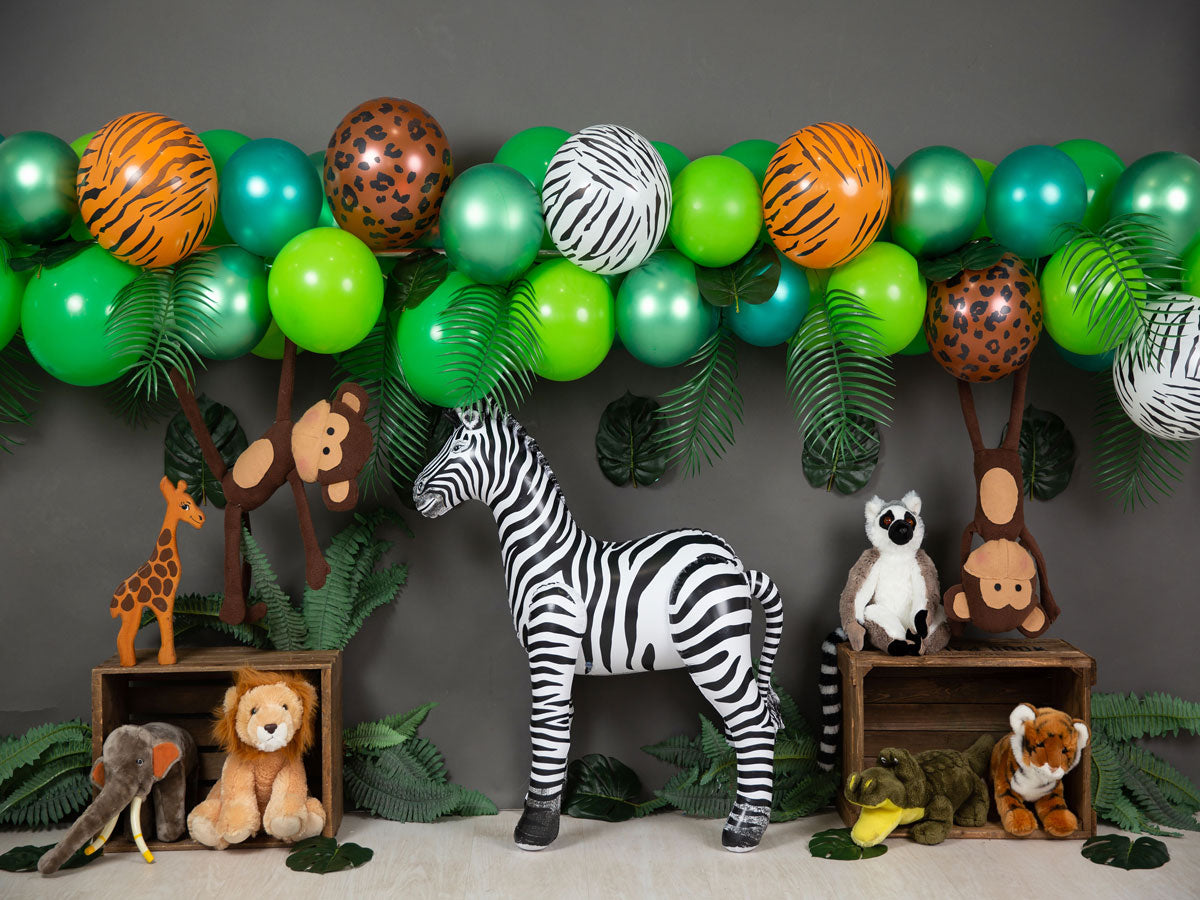 Fox Rolled Wild Animal Zoo Boy Birthday Vinyl Backdrop Designed By Blanca Perez - Foxbackdrop
