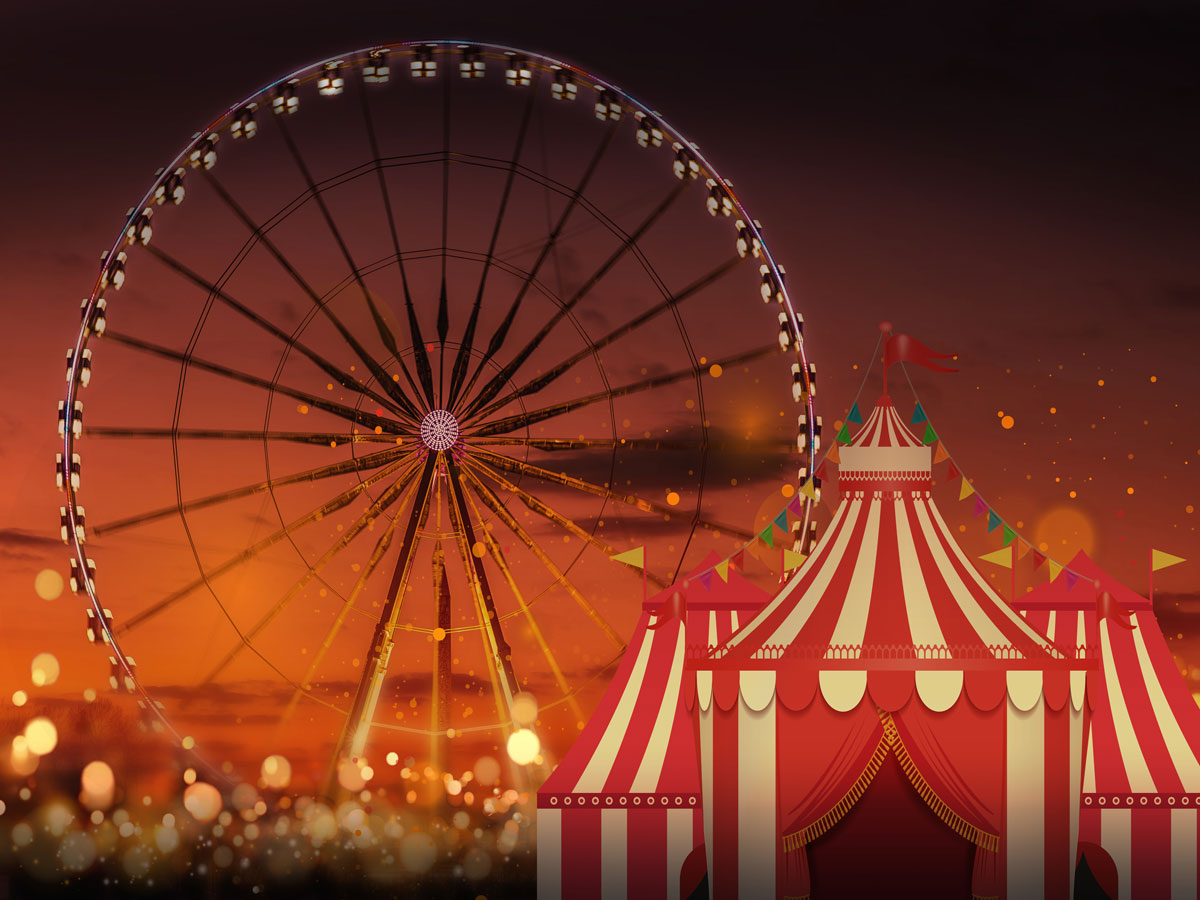 Fox Dumbo Carnival Vinyl Children Backdrop - Foxbackdrop