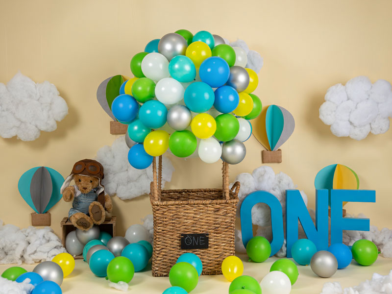 Fox Rolled Boy Birthday Vinyl Balloon Backdrop Designed By Blanca Perez - Foxbackdrop