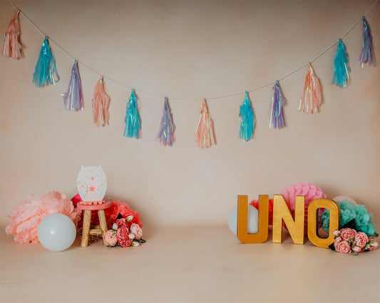 Fox Children Birthday Cake Smash Vinyl Backdrop - Foxbackdrop