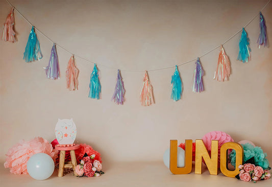 Fox Children Birthday Cake Smash Vinyl Backdrop - Foxbackdrop