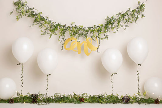 Fox Rolled Beige Balloons Cake Smash Vinyl Backdrop Designed By Jacky Rose Photography - Foxbackdrop