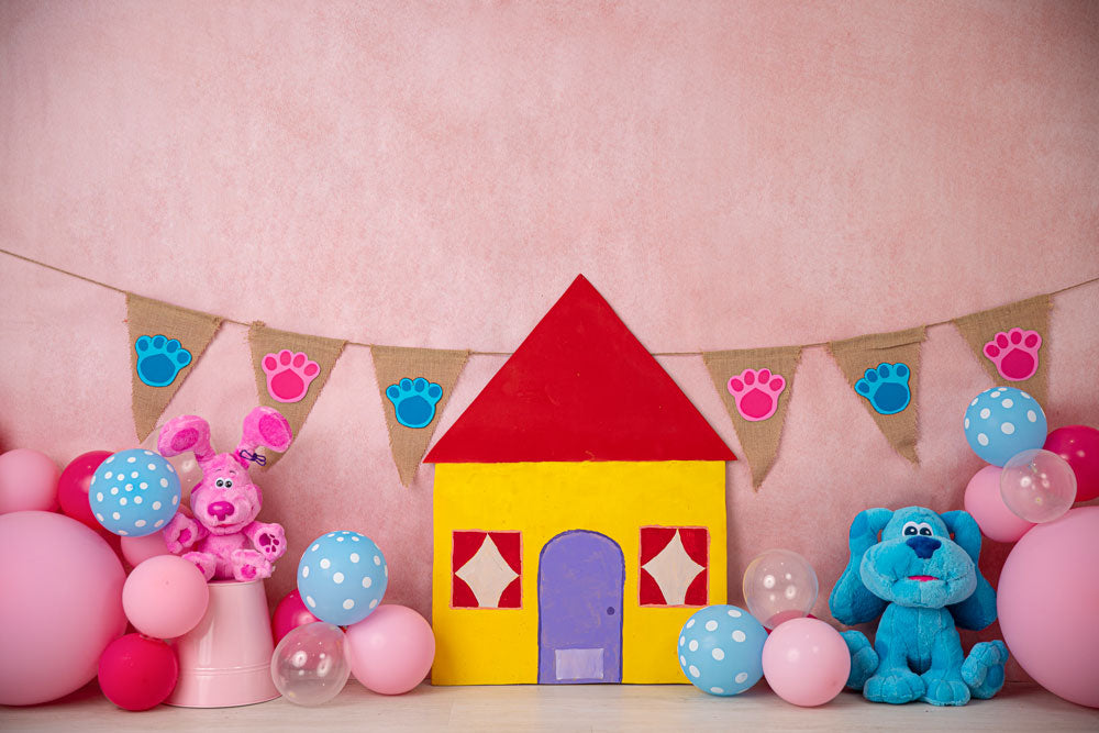 Fox Rolled House Cartoons Birthday Vinyl Backdrop Designed By Blanca Perez - Foxbackdrop