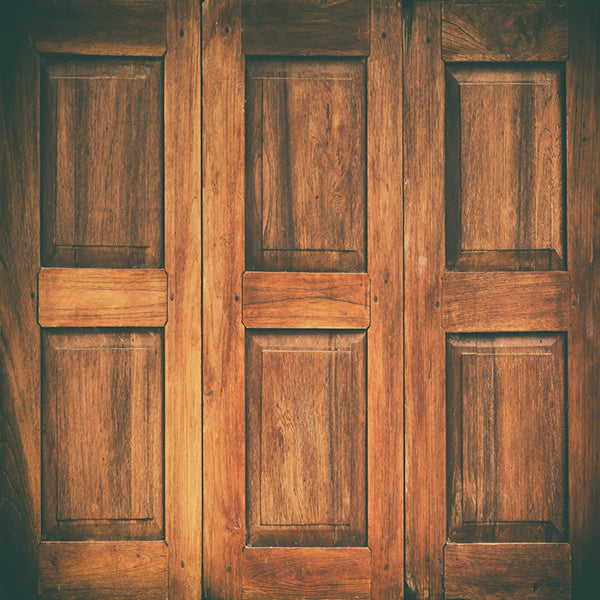 Fox Retro Brown Wood Door Vinyl Backdrop for Photography - Foxbackdrop