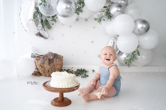 Fox Children Birthday Cake Smash Vinyl Backdrop Design by Kali - Foxbackdrop