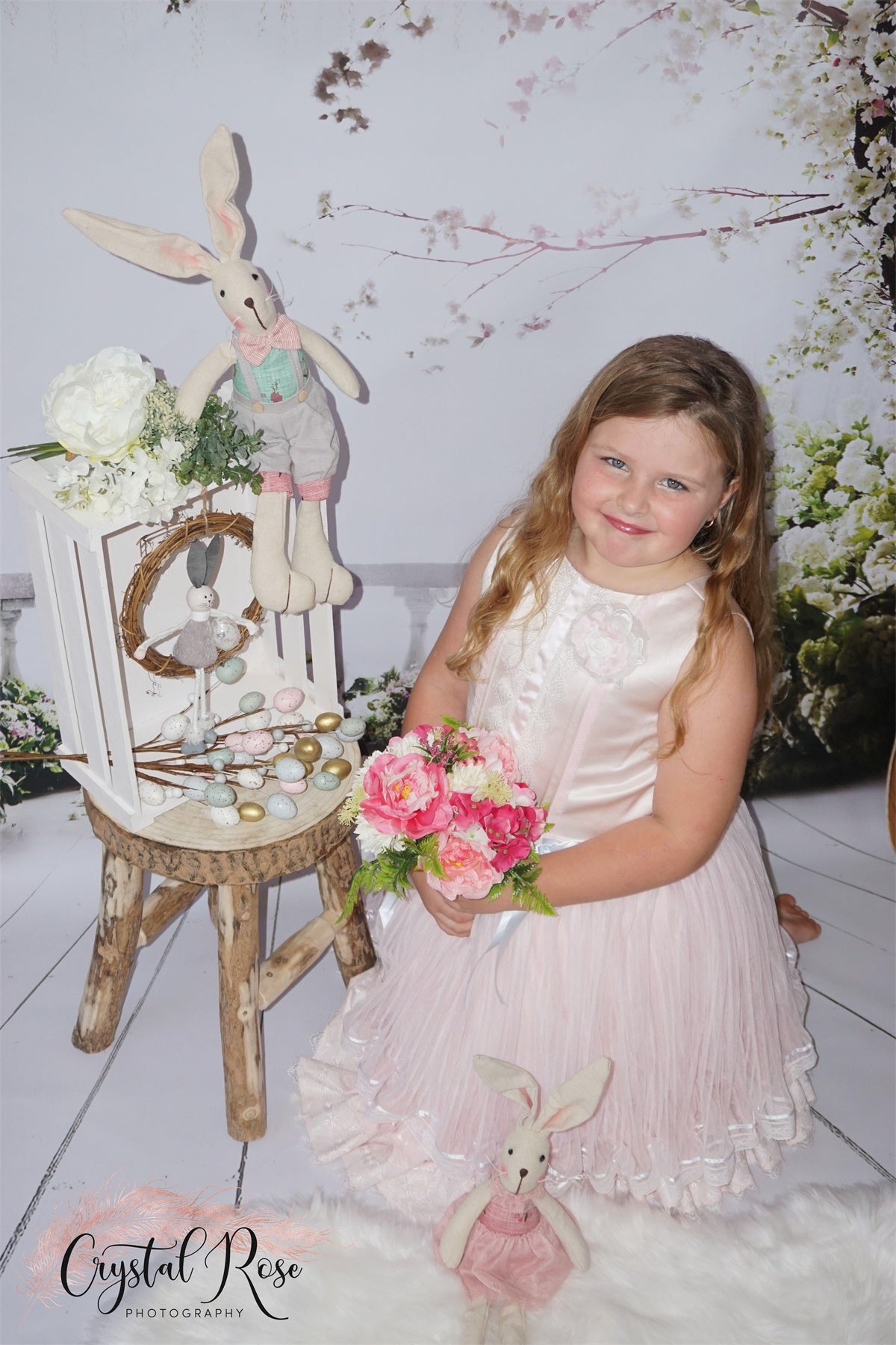 Fox Rolled White Flowers Tree Wedding Vinyl Backdrop - Foxbackdrop