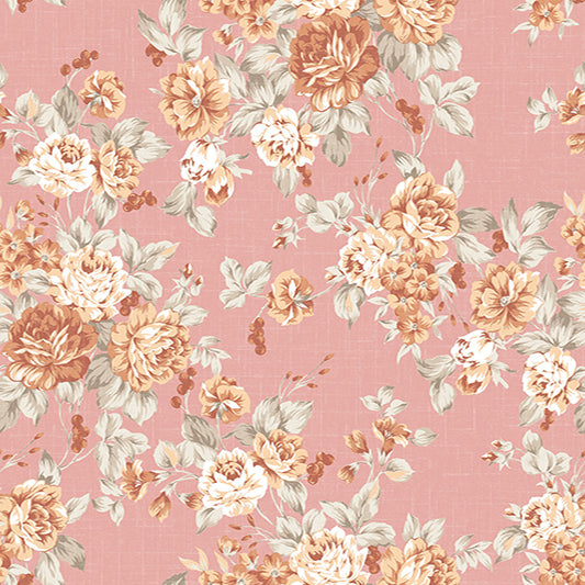 Fox Retro Flowers Salmon Color Vinyl Backdrop for Photography - Foxbackdrop