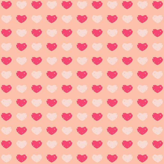 Fox Rolled Valentine's Day Red White Heart Vinyl Backdrop - Foxbackdrop