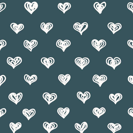 Fox Rolled Vinyl White Heart Valentine Day Backdrop - Foxbackdrop